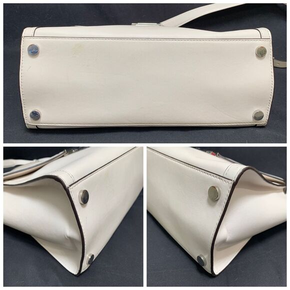 MICHAEL KORS Large Optic White Polished Leather Top Handle WHITNEY Satchel XB - Picture 12 of 16